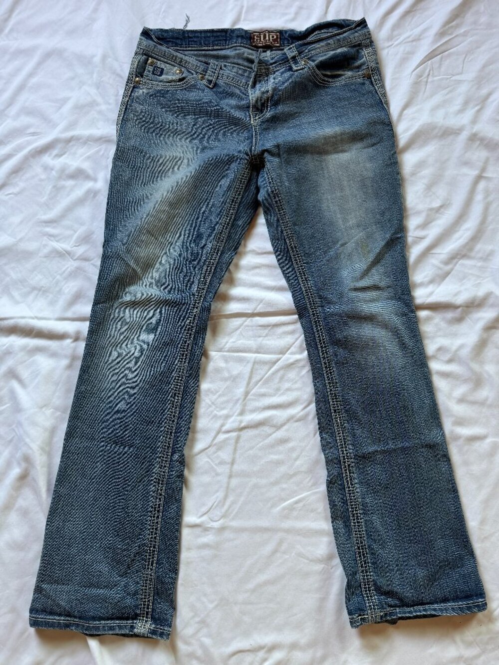Cowgirl Up Womens Bootcut Jeans Light Wash Denim Size 32x34